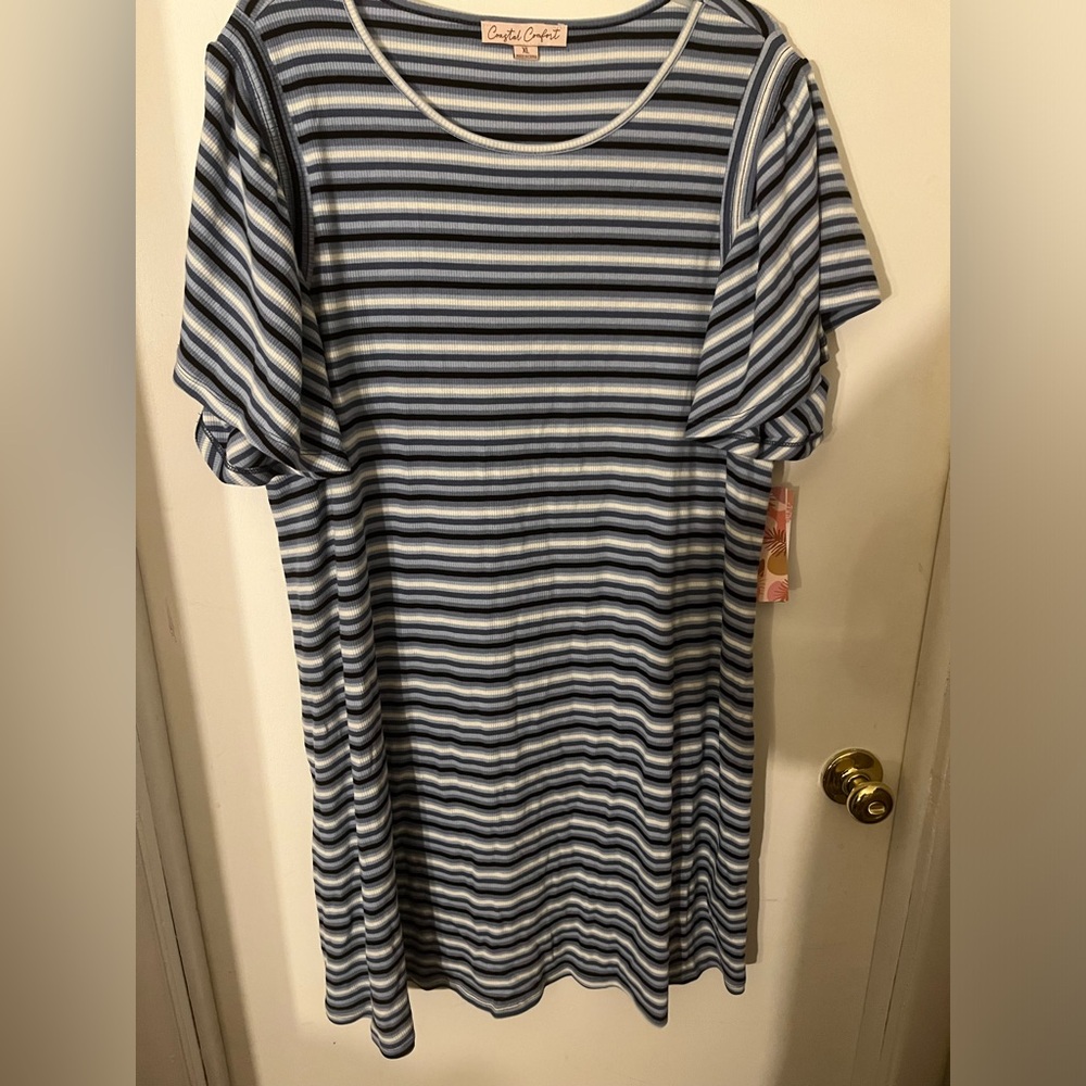 Blue Striped Coastal Comfort Dress